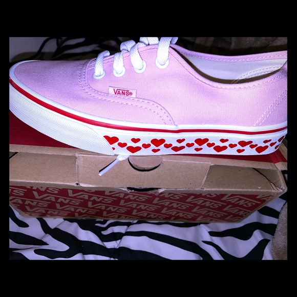 pink vans with hearts